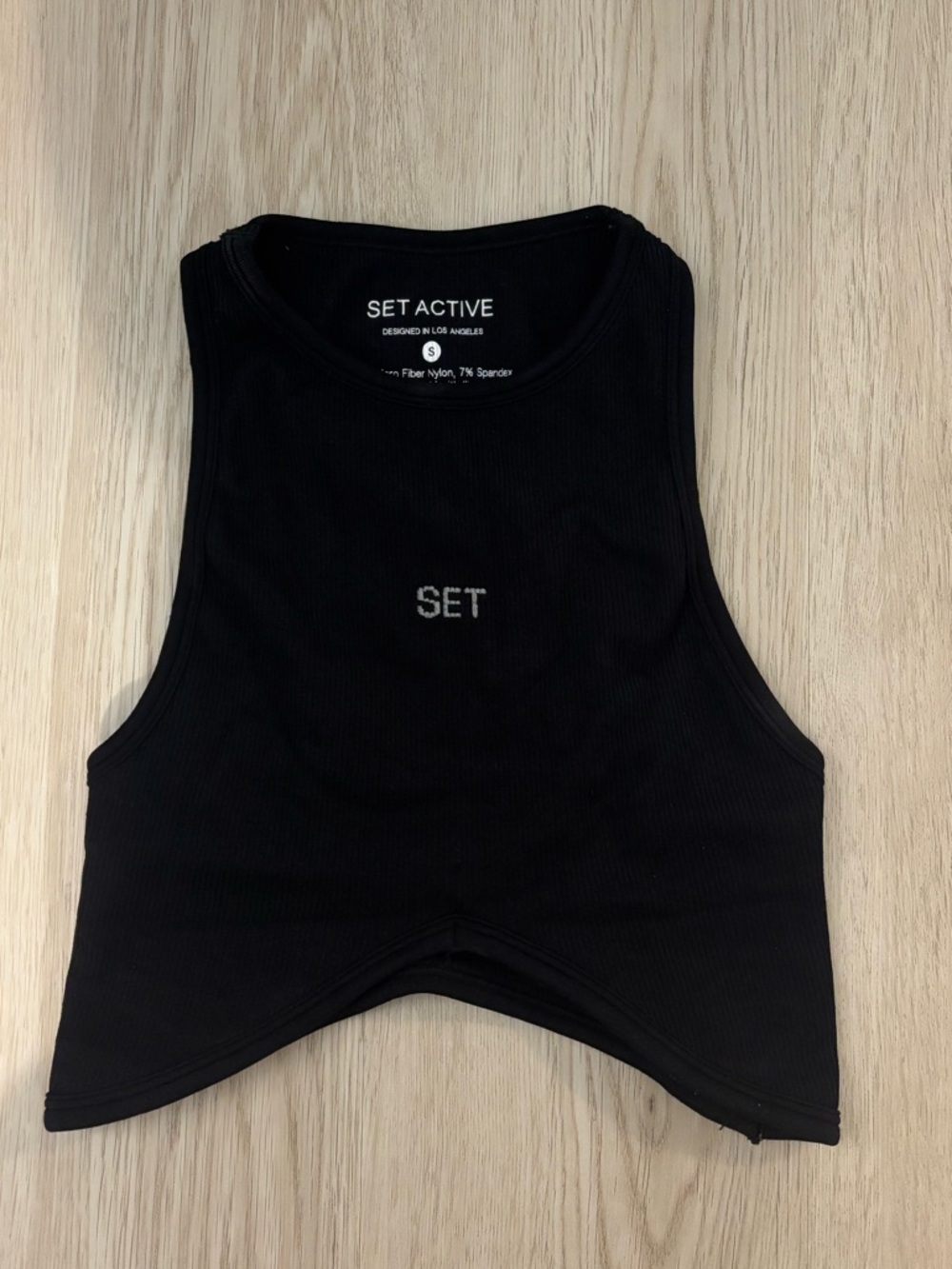 SET Active Black Ribbed Cropped Tank